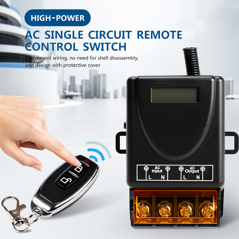220V 433Mhz Remote Control Switch Hign Power on off Remote Control Transmitter for Water Pump Motor LED/Electric Appliance